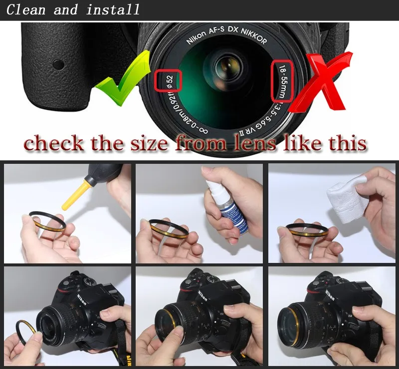 KnightX HD UV MCUV 49 52 55 58 62 67 72 77 MM Camera Lens Filter For canon eos sony nikon 500d 1200d light d80 set 52MM 58MM