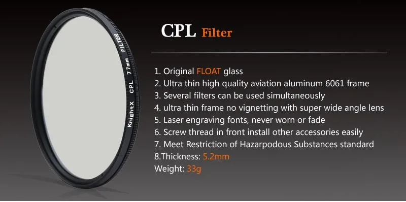 KnightX HD UV MCUV 49 52 55 58 62 67 72 77 MM Camera Lens Filter For canon eos sony nikon 500d 1200d light d80 set 52MM 58MM