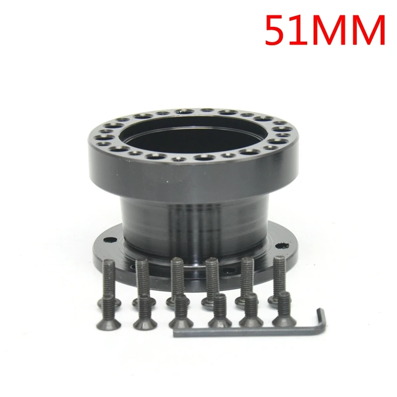 Universal Steering Wheel Hub Spacer 13MM 51MM 76MM 101MM 128MM Steering Wheel Hub Boss Kit Adapter Spacer Black
