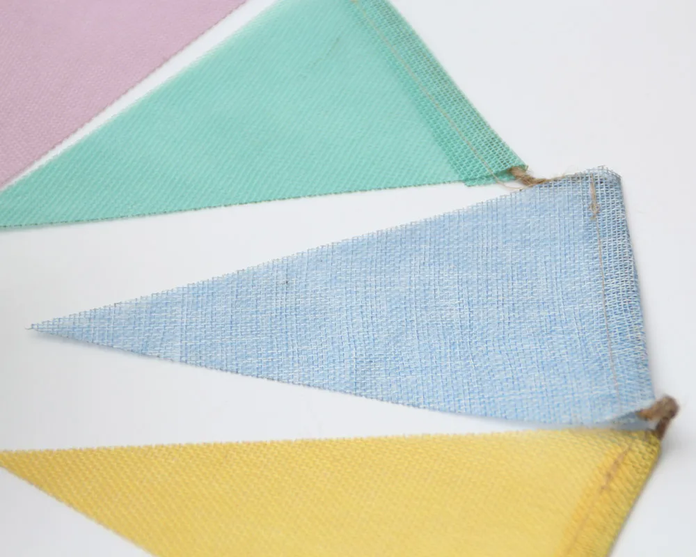 4M Colorful Jute Linen Flags Pennant Birthday Bunting Banners Wall Hanging Wedding Hanging Banner Party Garland for Home Decor