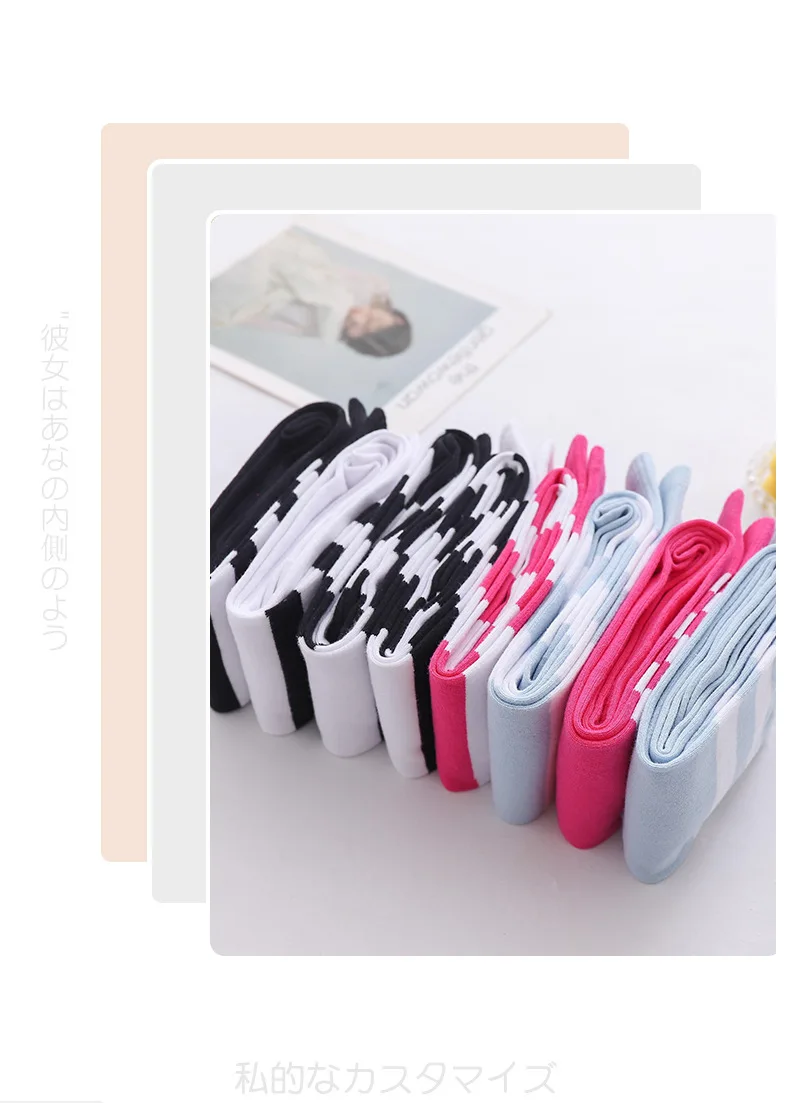 Women Girls Over Knee Long Stripe Thigh High Striped Cotton Socks 22 Colors Sweet Cute Plus Size Overknee Socks