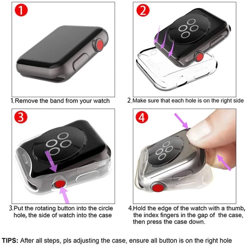 Silicone Case for Apple Watch Case 44mm 40mm 49mm 46mm 45mm 38 42mm Transparent Protective TPU iWatch Series Ultra 10 9 8 7 SE 6