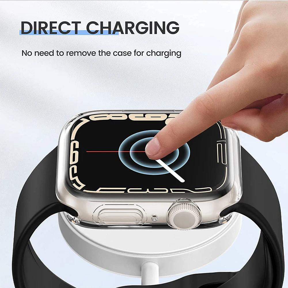 Silicone Case for Apple Watch Case 44mm 40mm 49mm 46mm 45mm 38 42mm Transparent Protective TPU iWatch Series Ultra 10 9 8 7 SE 6