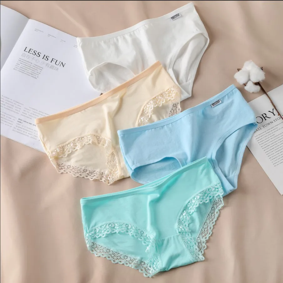 Candy Color Panties Women's Comfortable High Quality Cotton Women's Underwear Mid Waist Ureathable Women's Large Size Briefs