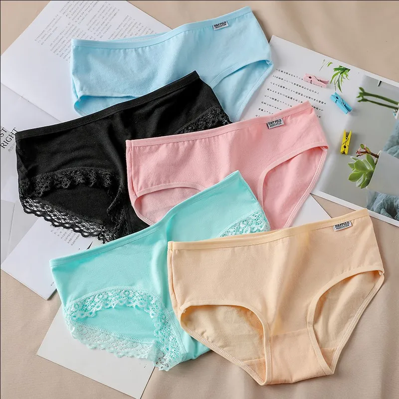 Candy Color Panties Women's Comfortable High Quality Cotton Women's Underwear Mid Waist Ureathable Women's Large Size Briefs