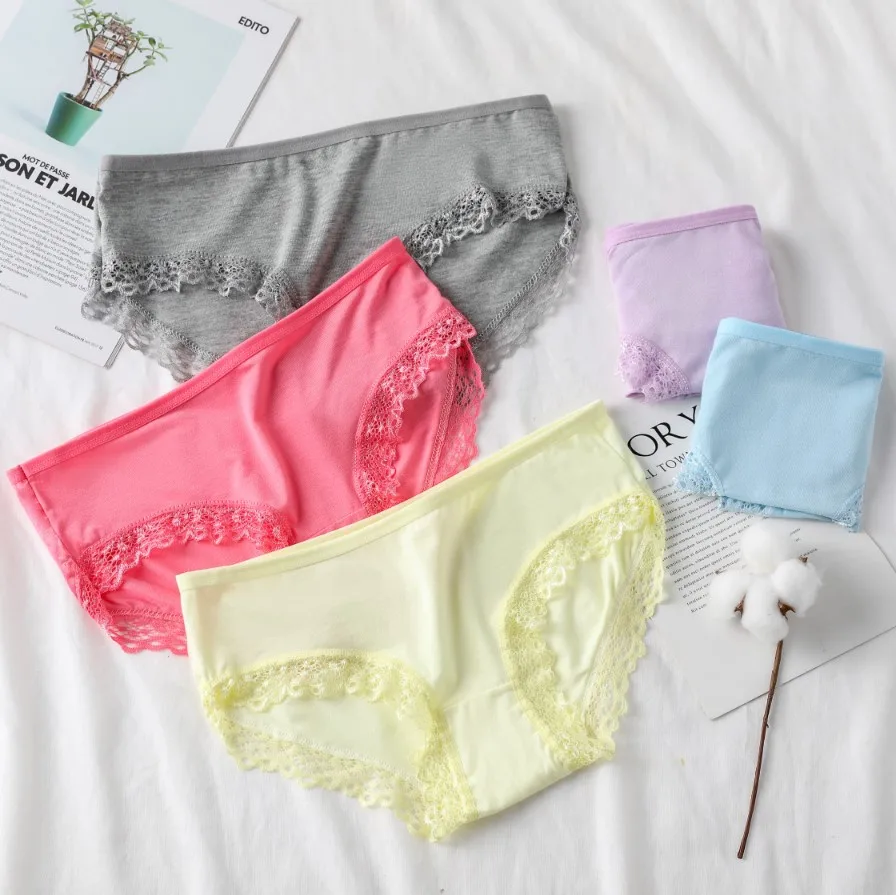 Candy Color Panties Women's Comfortable High Quality Cotton Women's Underwear Mid Waist Ureathable Women's Large Size Briefs