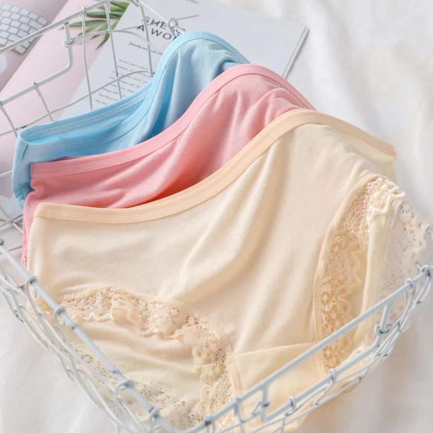 Candy Color Panties Women's Comfortable High Quality Cotton Women's Underwear Mid Waist Ureathable Women's Large Size Briefs
