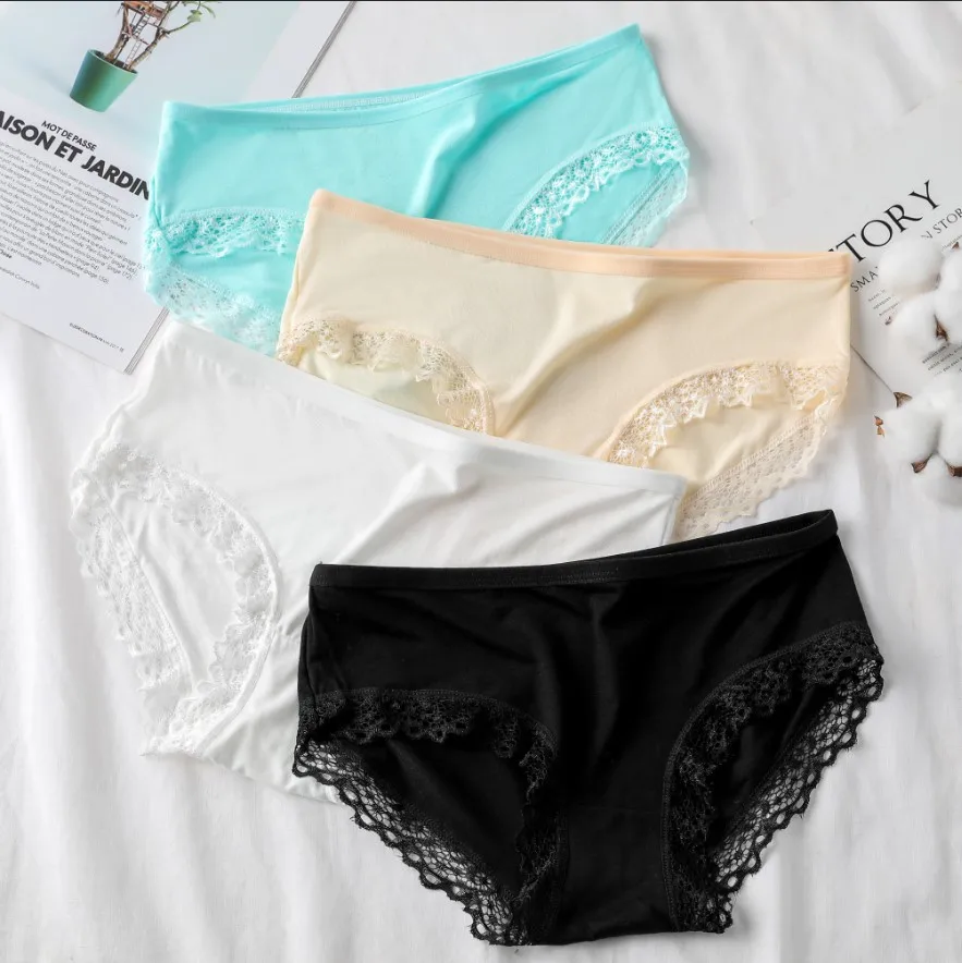 Candy Color Panties Women's Comfortable High Quality Cotton Women's Underwear Mid Waist Ureathable Women's Large Size Briefs