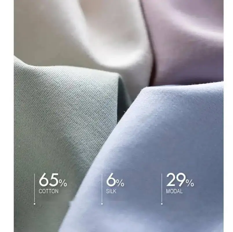 Summer 6% Mulberry Silk Cotton T-shirts Women Loose Round Neck Short Sleeve Luxury Tee Solid Color Basic Tops