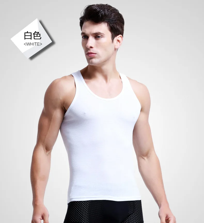 3pcs/lot Cotton Mens Underwear Sleeveless Tank Top Solid Muscle Vest Undershirts O-neck Gymclothing T-shirt men's vest Male 4XL