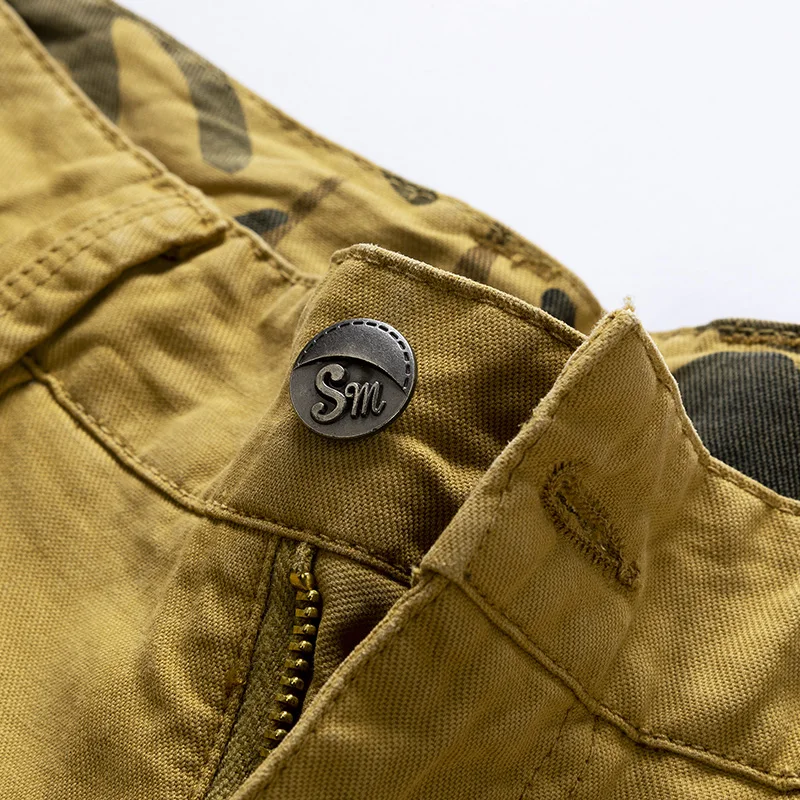 2026 Summer New Camouflage Tactical Cargo Shorts Men Khaki Jogger Military Cargo Shorts Men Cotton Casual Loose Men Shorts