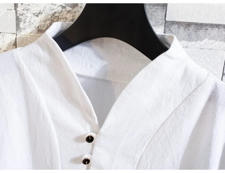 (Shirt + trousers) summer men shirt Man Cotton shirts Short sleeve men's casual shirts men A set of clothes size M-5XL