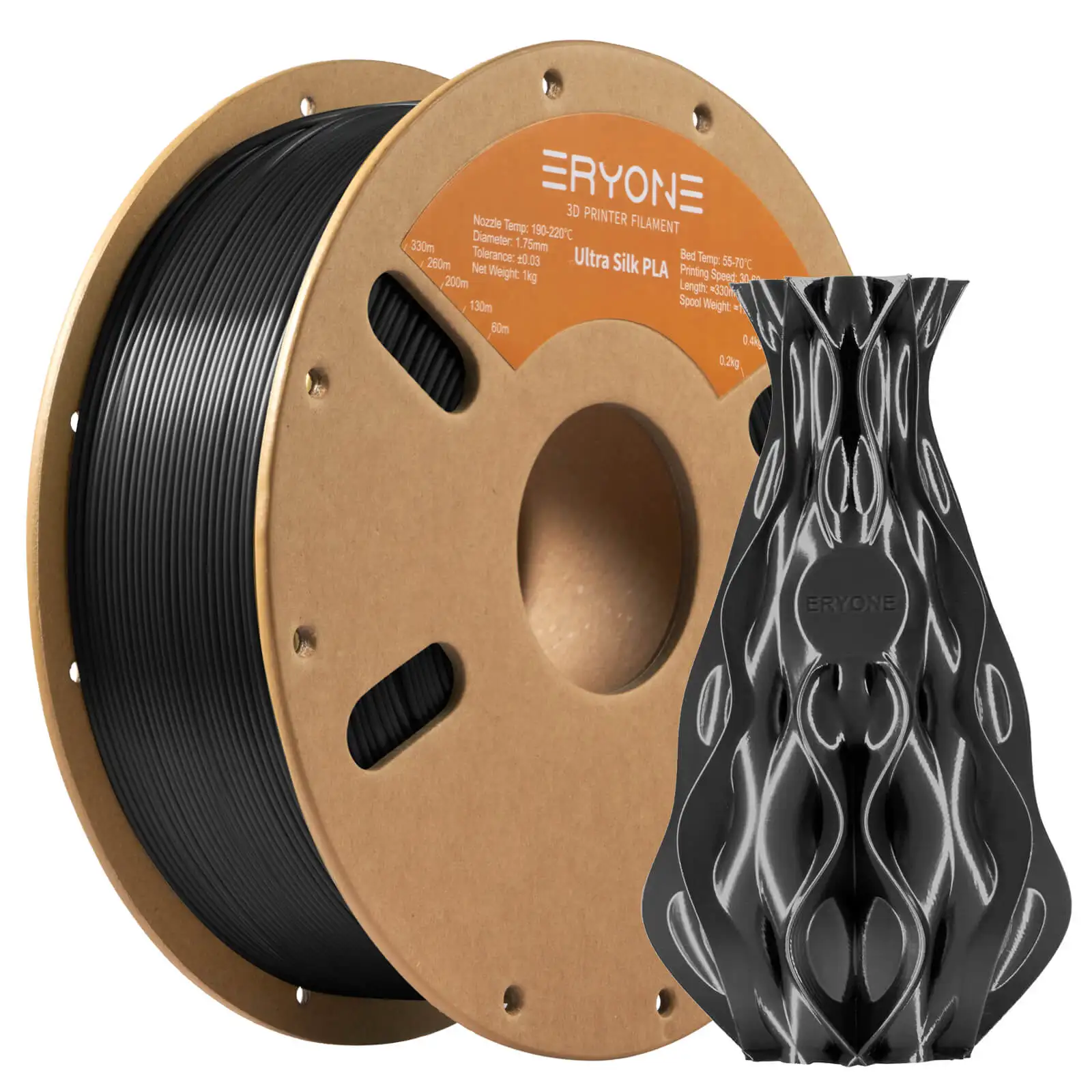 ERYONE 3KG Silk PLA Filament 1.75mm No Bubble Vacuum Biodegradable Fast Shipping Overseas Warehouse 1KG(2.2LBS)/spool