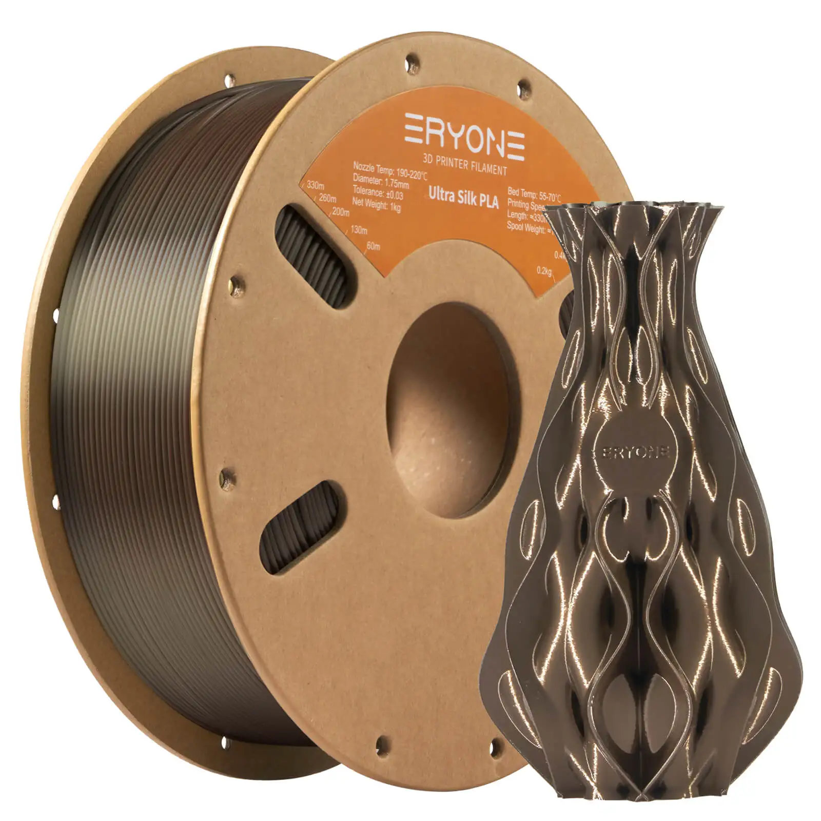 ERYONE 3KG Silk PLA Filament 1.75mm No Bubble Vacuum Biodegradable Fast Shipping Overseas Warehouse 1KG(2.2LBS)/spool