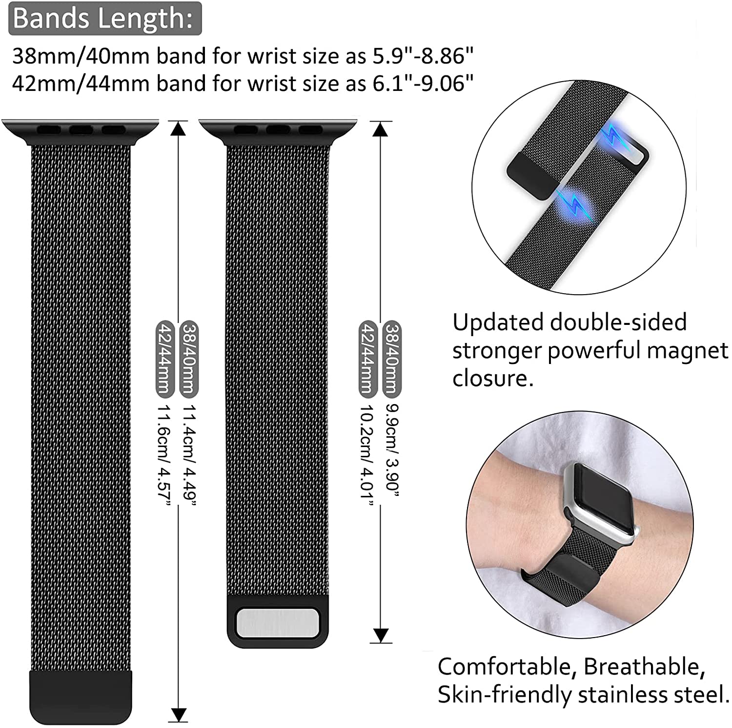 Milanese Loop Band for Apple watch Ultra/4 9 8 7 6 SE 45mm 49mm 44mm/41/40mm Metal Magnetic Strap iWatch 12 11 10 46mm 42mm Band