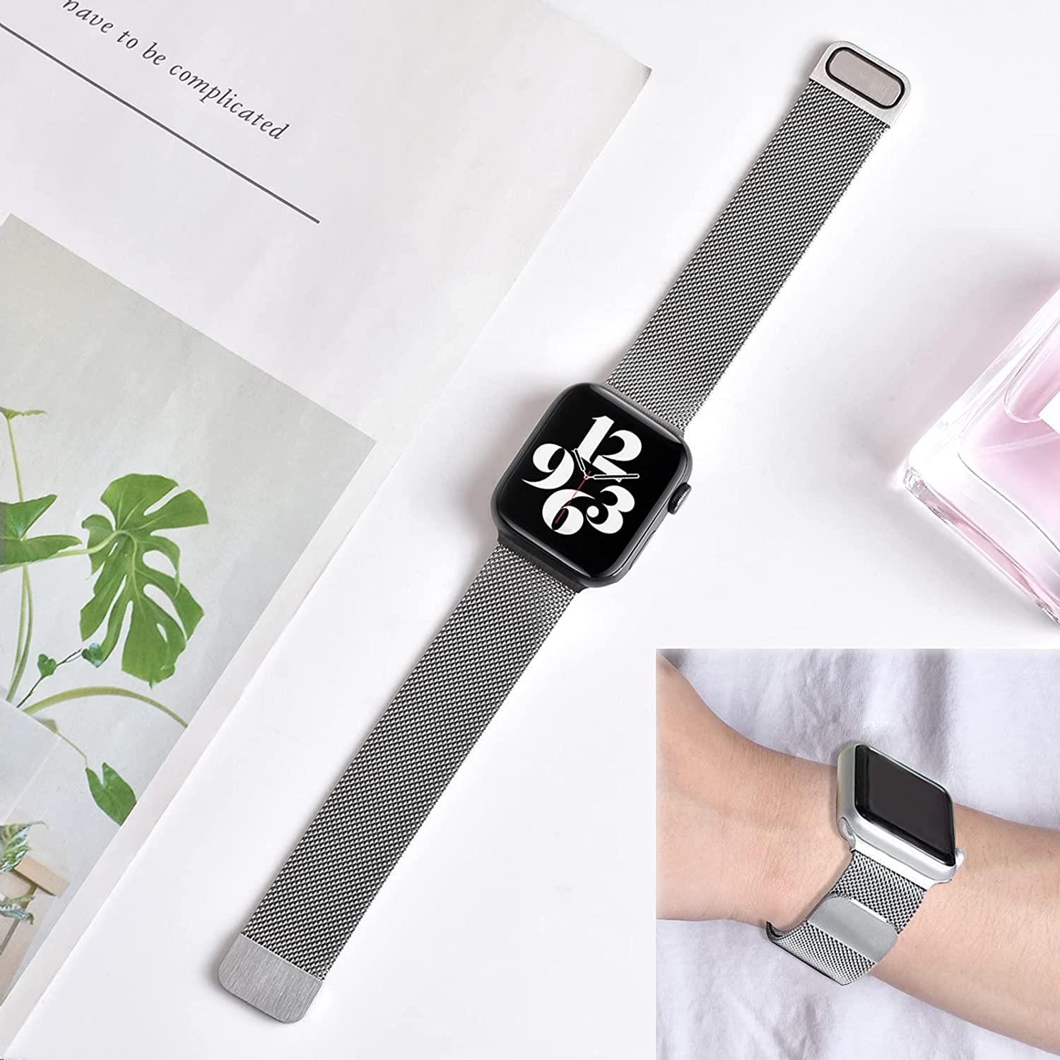 Milanese Loop Band for Apple watch Ultra/4 9 8 7 6 SE 45mm 49mm 44mm/41/40mm Metal Magnetic Strap iWatch 12 11 10 46mm 42mm Band