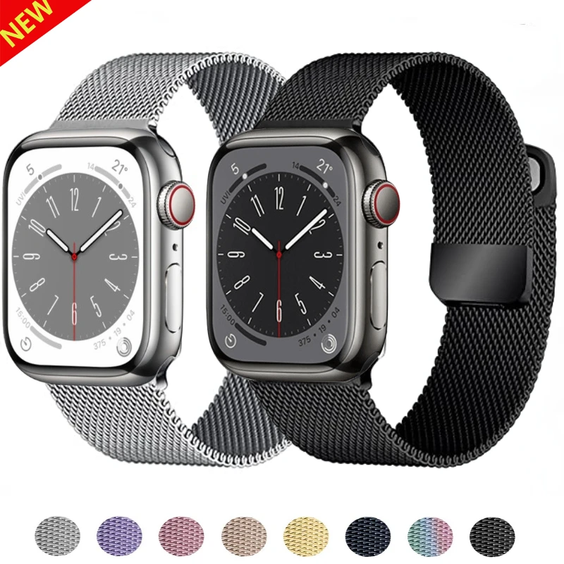 Milanese Loop Band for Apple watch Ultra/4 9 8 7 6 SE 45mm 49mm 44mm/41/40mm Metal Magnetic Strap iWatch 12 11 10 46mm 42mm Band