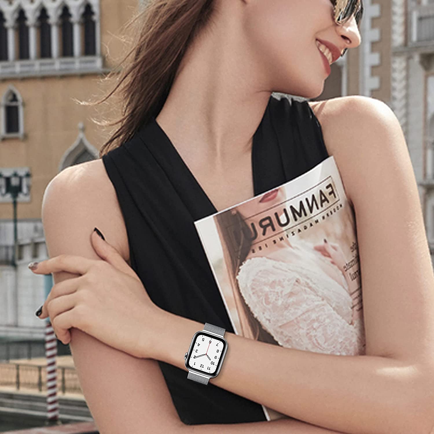 Milanese Loop Band for Apple watch Ultra/4 9 8 7 6 SE 45mm 49mm 44mm/41/40mm Metal Magnetic Strap iWatch 12 11 10 46mm 42mm Band