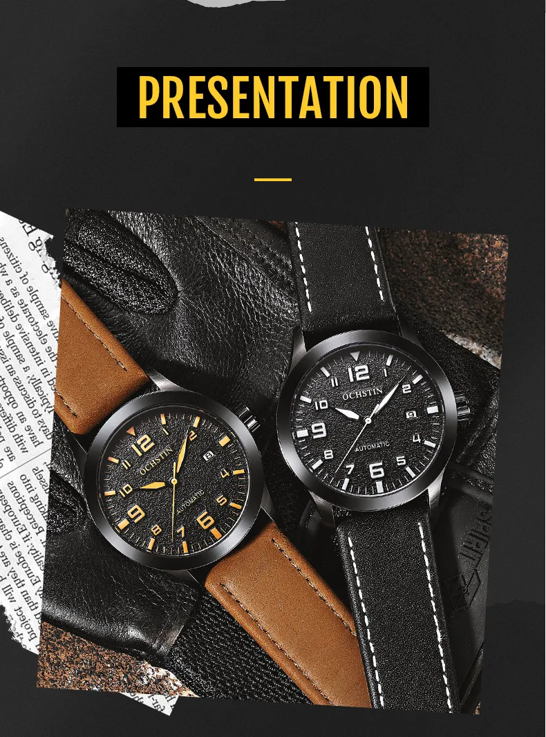 OCHSTIN Men Automatic Mechanical Watch Luxury Casual Dress Military Outdoor Sports Army Mens Wristwatches Waterproof Male Clock