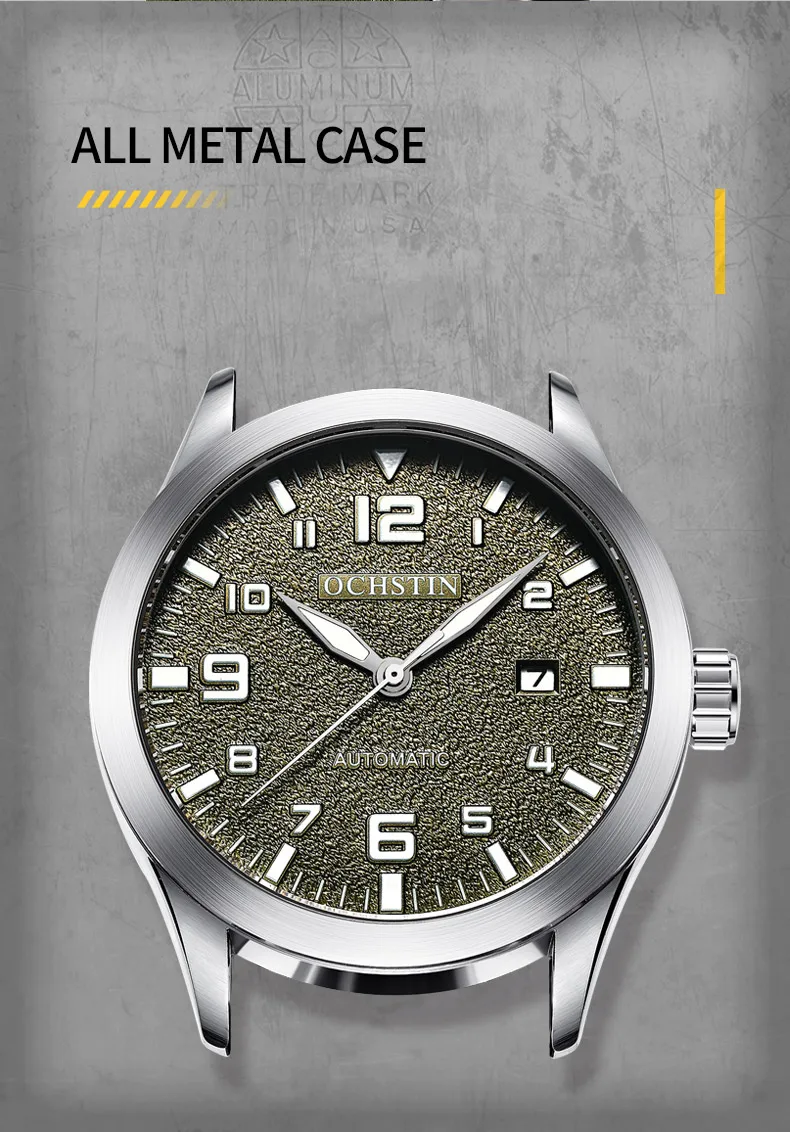 OCHSTIN Men Automatic Mechanical Watch Luxury Casual Dress Military Outdoor Sports Army Mens Wristwatches Waterproof Male Clock