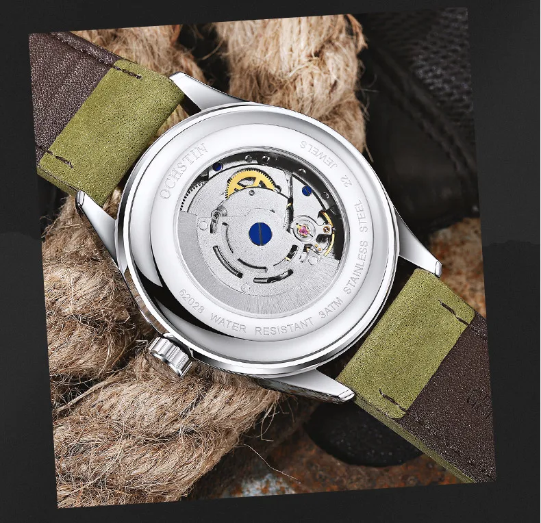 OCHSTIN Men Automatic Mechanical Watch Luxury Casual Dress Military Outdoor Sports Army Mens Wristwatches Waterproof Male Clock
