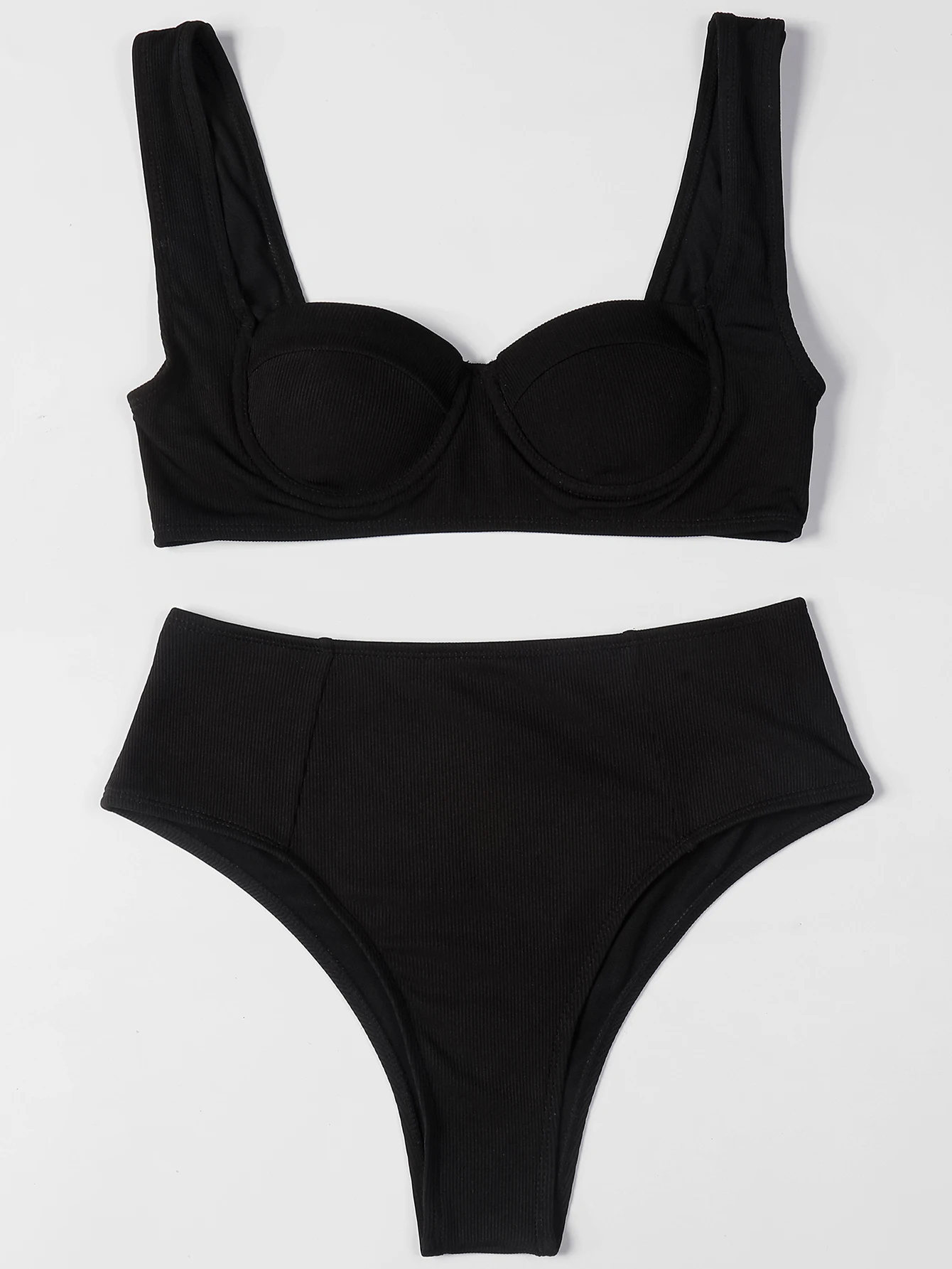 ZTVitality Solid Tie Sexy Bikini 2021 Hot Sale Padded Bra High Leg Bandage Push Up Bikini Set Brazilian Swimsuit Women Swimwear
