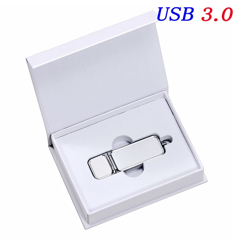 JASTER USB 3.0 Flash Drive 128GB Square Leather with BOX Free custom logo Pen drive 32GB 64GB Memory stick Creative gift U disk