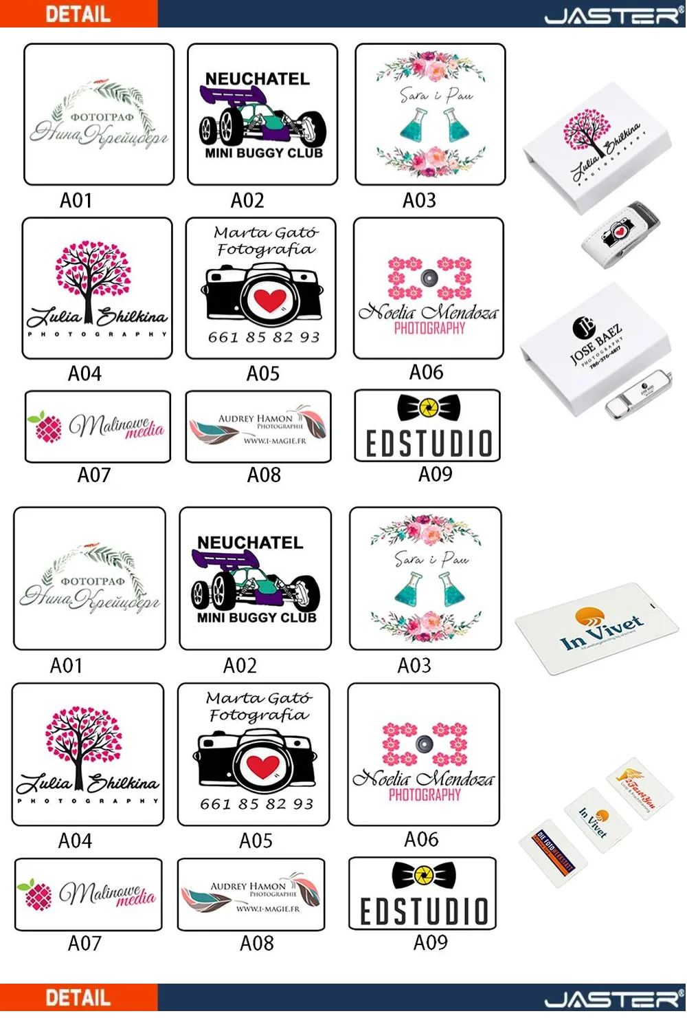 JASTER USB 3.0 Flash Drive 128GB Square Leather with BOX Free custom logo Pen drive 32GB 64GB Memory stick Creative gift U disk