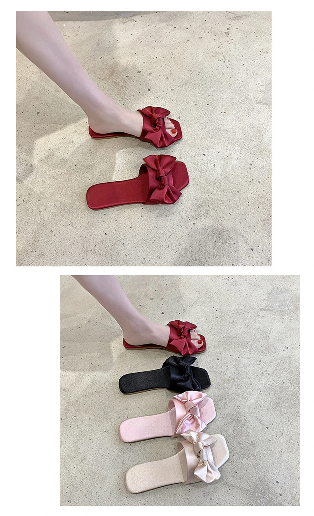 New Fashion Satins Wedding Slippers Luxury Women Peep Toe Bedroom Home Sandals Bride Bridesmaid Wedding Shoes With Silk Bow
