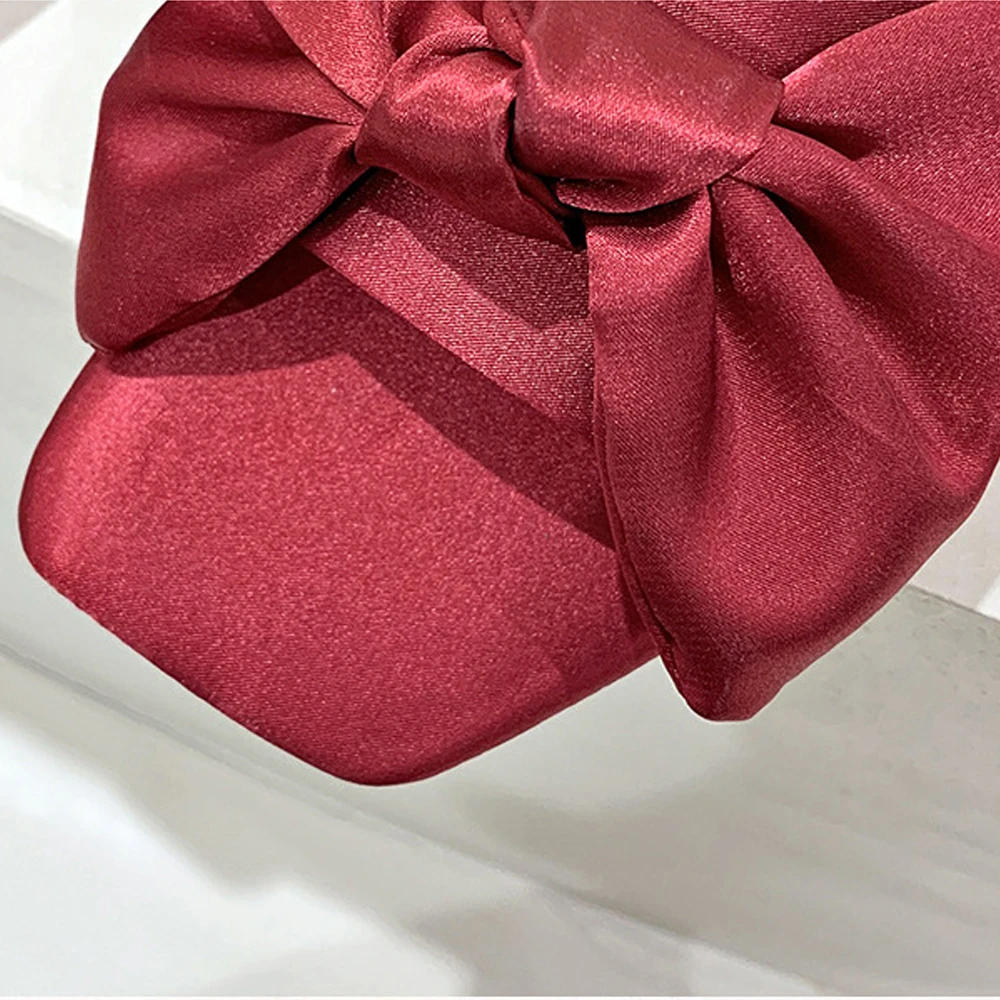 New Fashion Satins Wedding Slippers Luxury Women Peep Toe Bedroom Home Sandals Bride Bridesmaid Wedding Shoes With Silk Bow