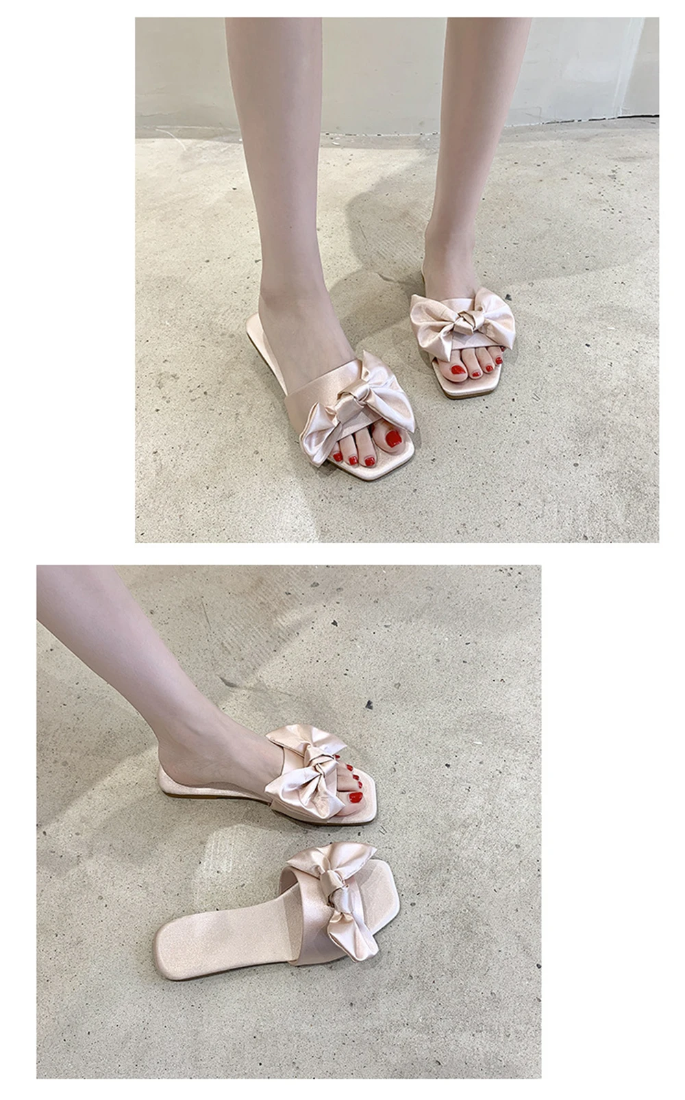 New Fashion Satins Wedding Slippers Luxury Women Peep Toe Bedroom Home Sandals Bride Bridesmaid Wedding Shoes With Silk Bow