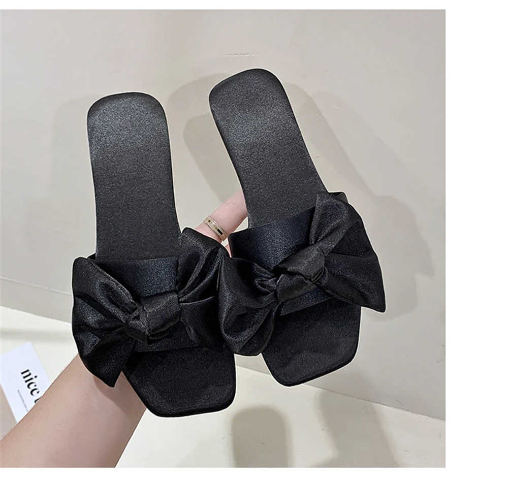 New Fashion Satins Wedding Slippers Luxury Women Peep Toe Bedroom Home Sandals Bride Bridesmaid Wedding Shoes With Silk Bow