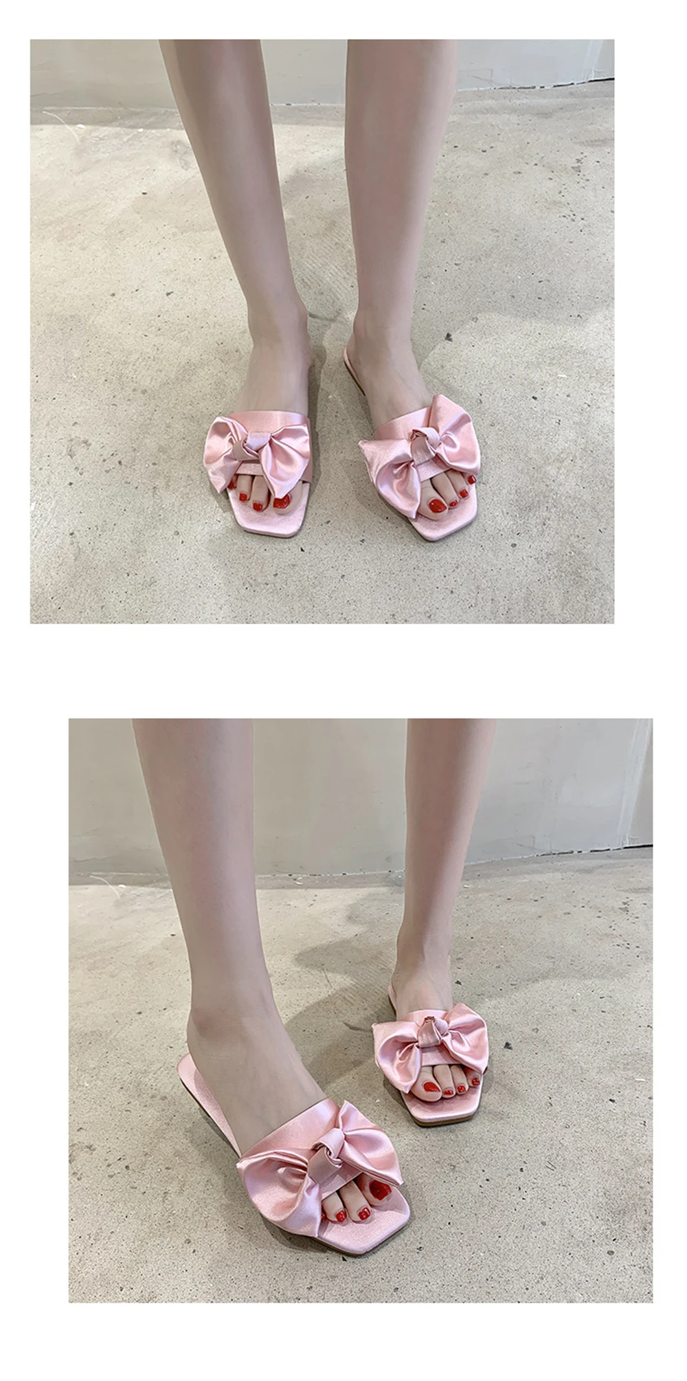 New Fashion Satins Wedding Slippers Luxury Women Peep Toe Bedroom Home Sandals Bride Bridesmaid Wedding Shoes With Silk Bow