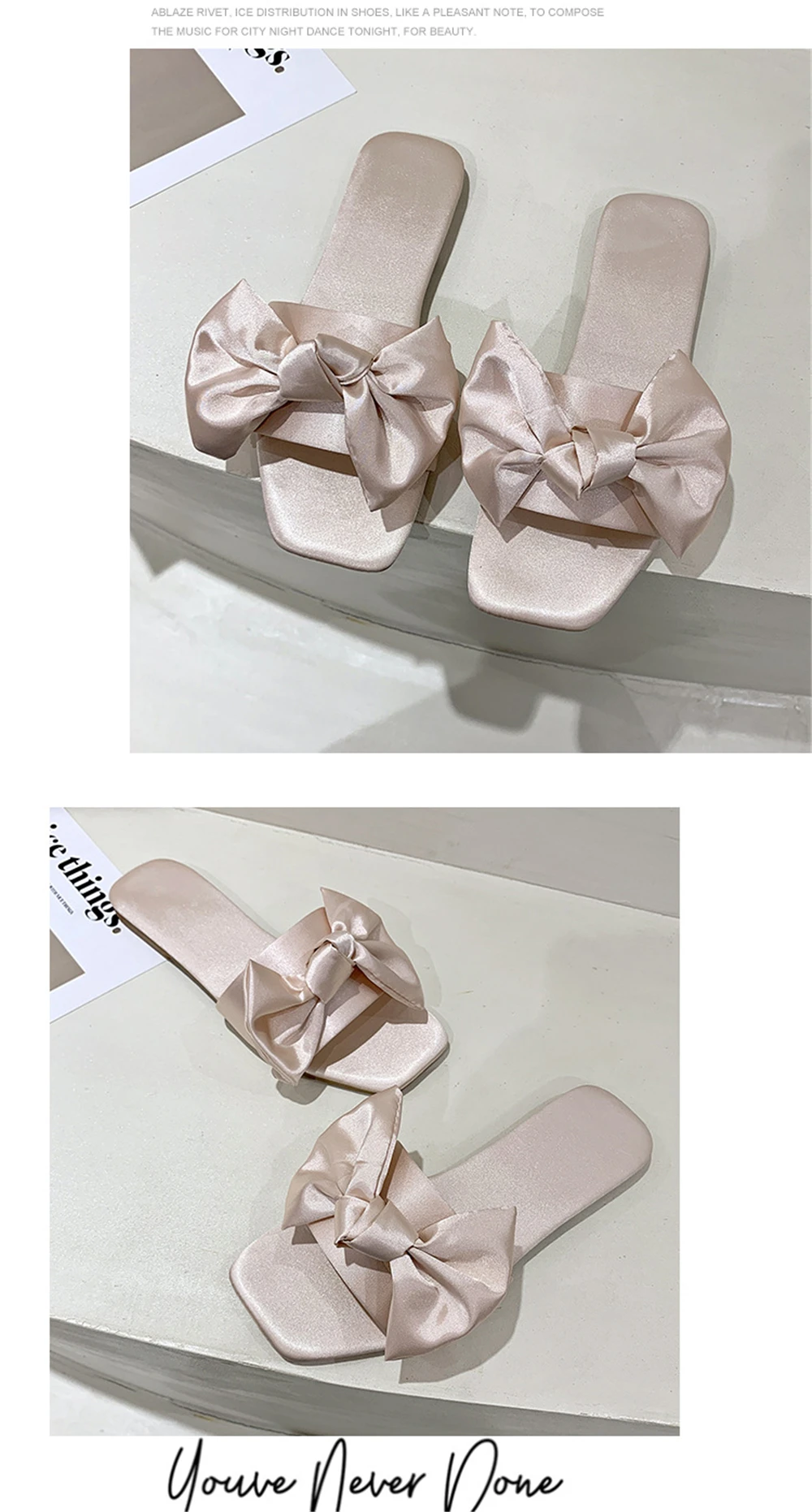 New Fashion Satins Wedding Slippers Luxury Women Peep Toe Bedroom Home Sandals Bride Bridesmaid Wedding Shoes With Silk Bow