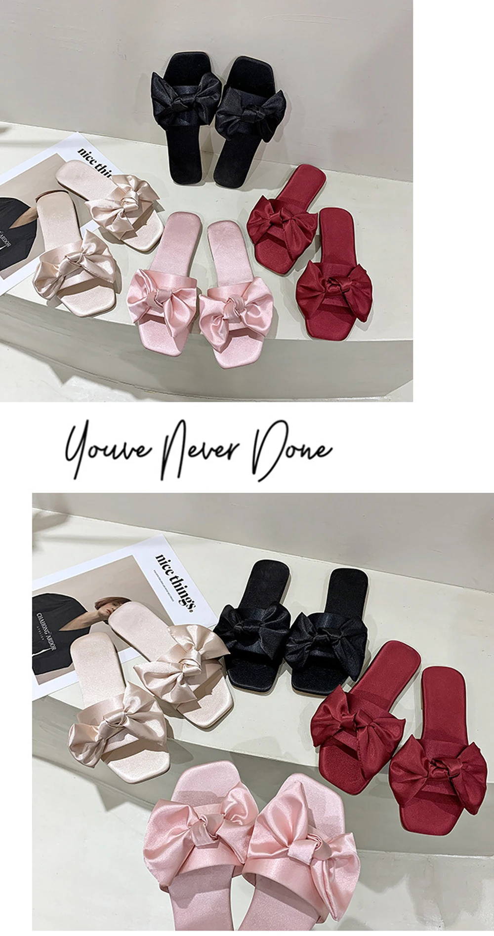 New Fashion Satins Wedding Slippers Luxury Women Peep Toe Bedroom Home Sandals Bride Bridesmaid Wedding Shoes With Silk Bow