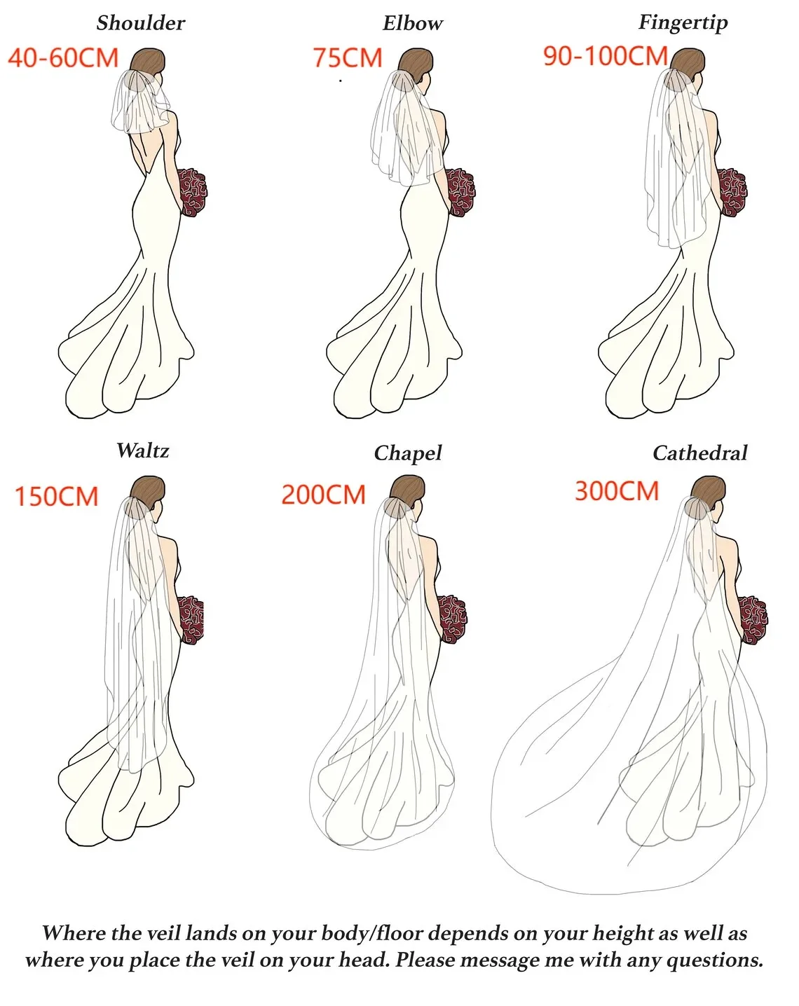 TOPQUEEN V107 Long Bridal Veils Crystal Beaded Wedding Veil With Crystal Edge 1 Tier Super Soft Bride To Be Veil Short