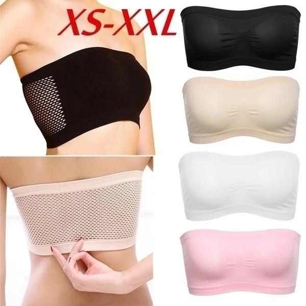 Fashion Women Chest Wraps Tube Tops Plus Size Seamless Strapless Soft Anti Expose High Elastic Mesh Wrapped Invisible Strapless