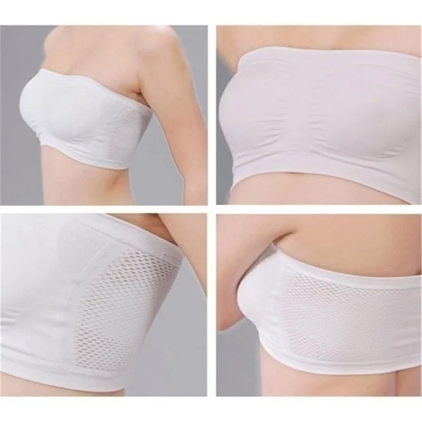 Fashion Women Chest Wraps Tube Tops Plus Size Seamless Strapless Soft Anti Expose High Elastic Mesh Wrapped Invisible Strapless