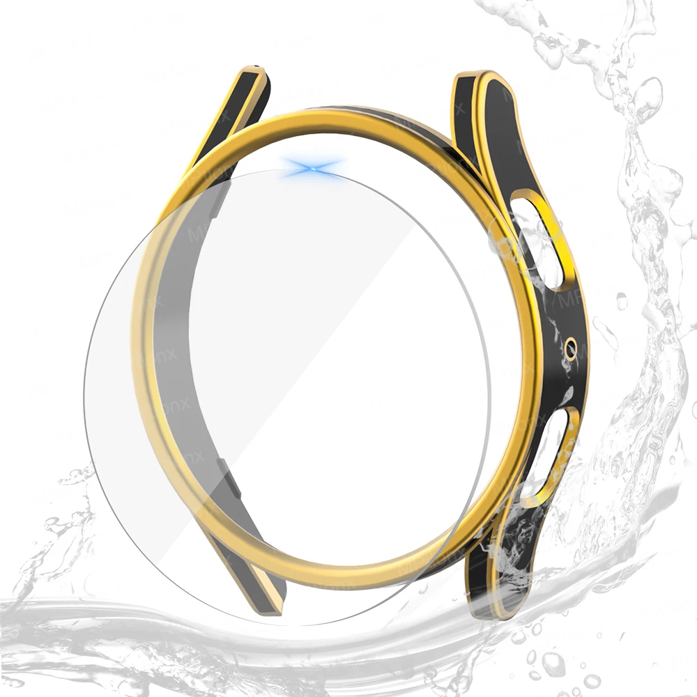 Glass+Case for Samsung Galaxy Watch 5/5 Pro Waterproof PC Galaxy Watch 5 40mm 44mm Cover Watch 5 Pro 45mm Cover+Screen Protector