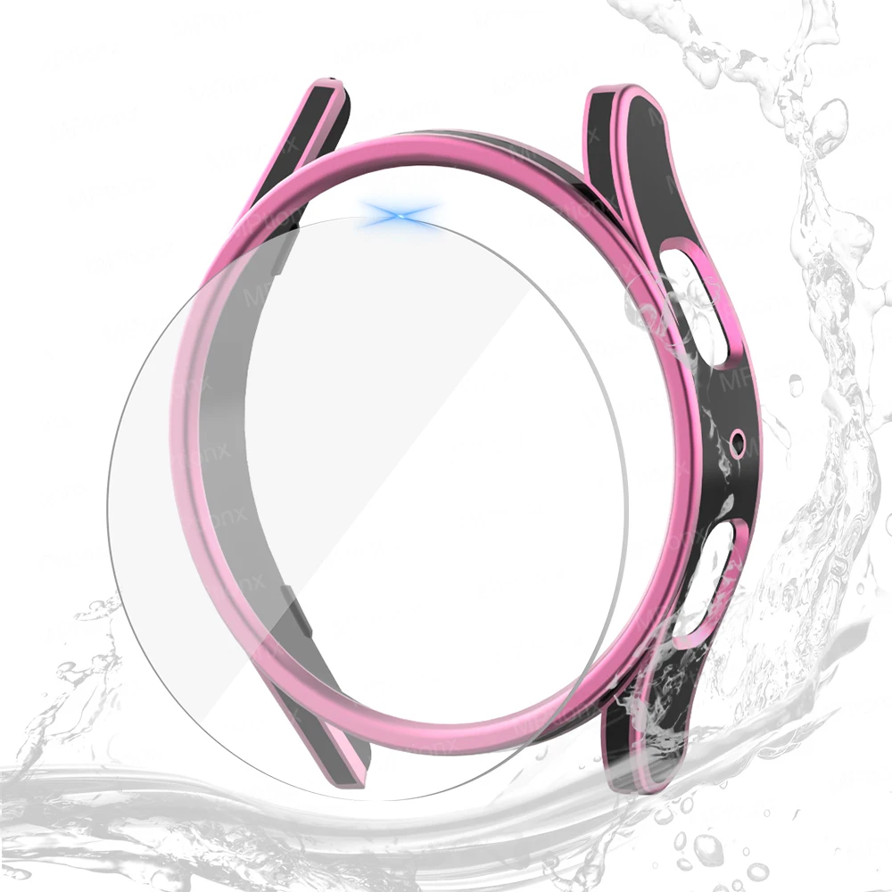 Glass+Case for Samsung Galaxy Watch 5/5 Pro Waterproof PC Galaxy Watch 5 40mm 44mm Cover Watch 5 Pro 45mm Cover+Screen Protector