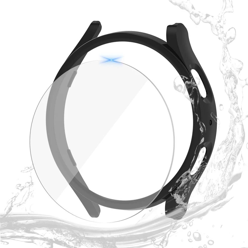 Glass+Case for Samsung Galaxy Watch 5/5 Pro Waterproof PC Galaxy Watch 5 40mm 44mm Cover Watch 5 Pro 45mm Cover+Screen Protector