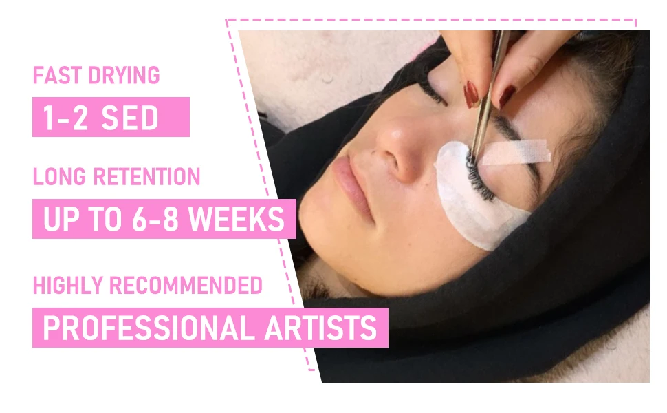 VEYES INC Eyelash Extension Glue 0.5-1 Sec Drying (0.17fl.oz / 5ml) Up to 8 Weeks Retention Adhesive Salon Use for Lash Tech
