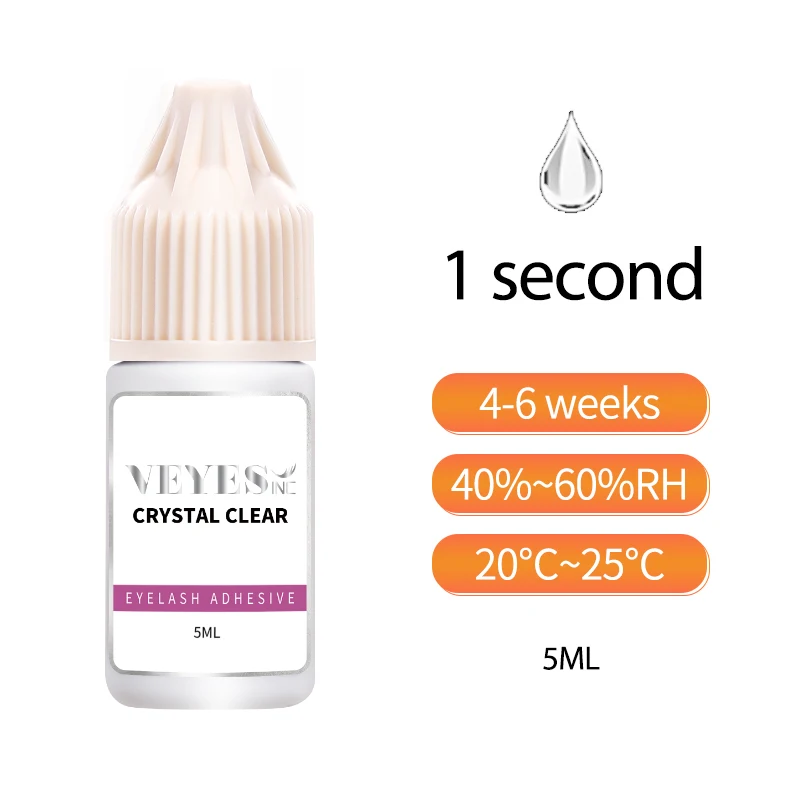 VEYES INC Eyelash Extension Glue 0.5-1 Sec Drying (0.17fl.oz / 5ml) Up to 8 Weeks Retention Adhesive Salon Use for Lash Tech