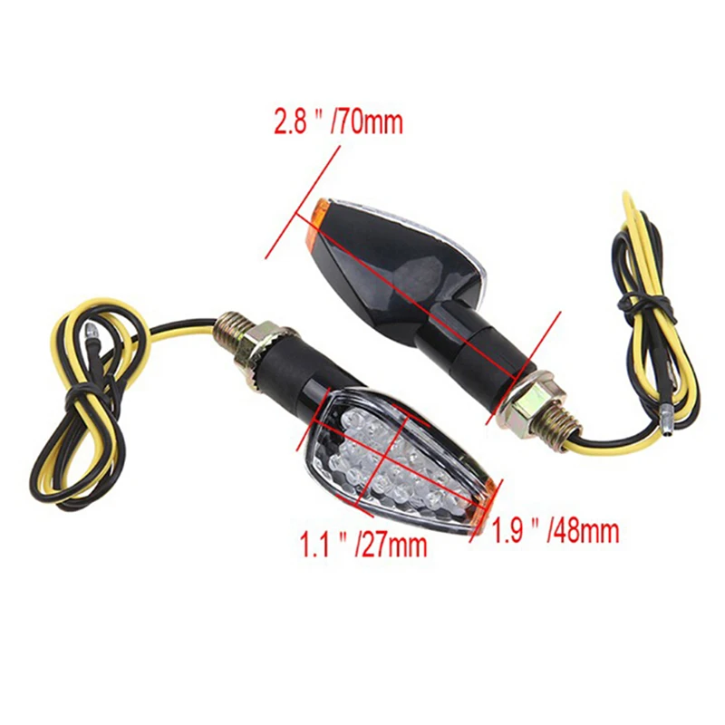 1PCS Universal 12V  Motorcycle Turn Signal Lamp Amber Light Indicator 14 LED