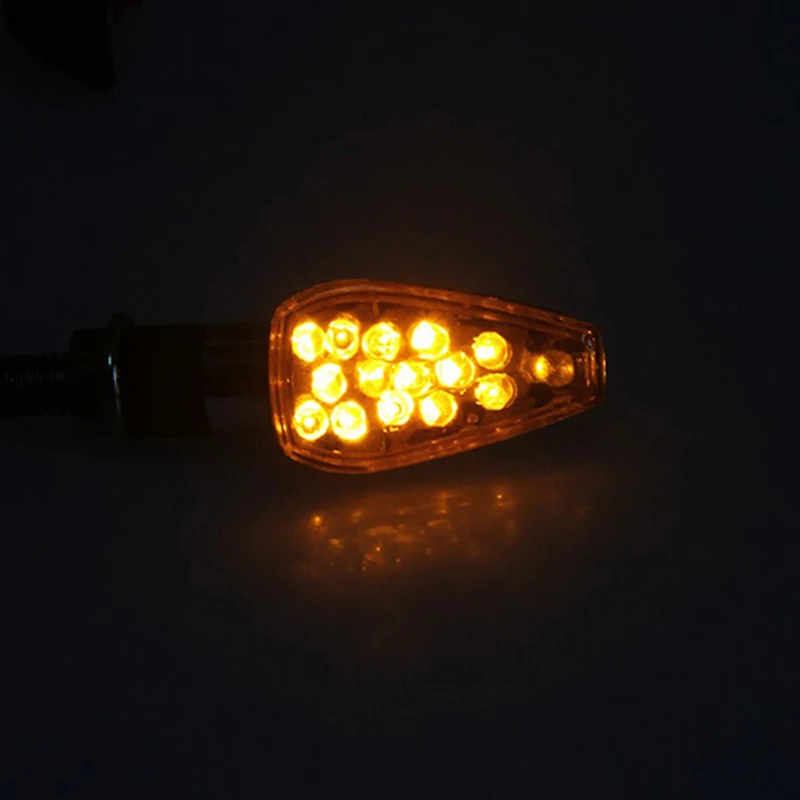 1PCS Universal 12V  Motorcycle Turn Signal Lamp Amber Light Indicator 14 LED