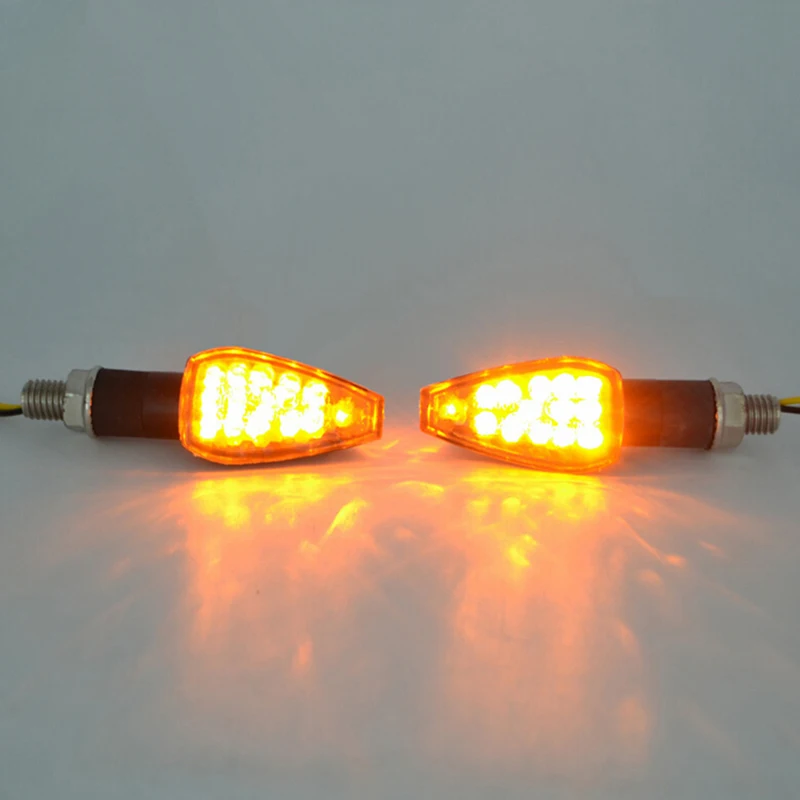 1PCS Universal 12V  Motorcycle Turn Signal Lamp Amber Light Indicator 14 LED