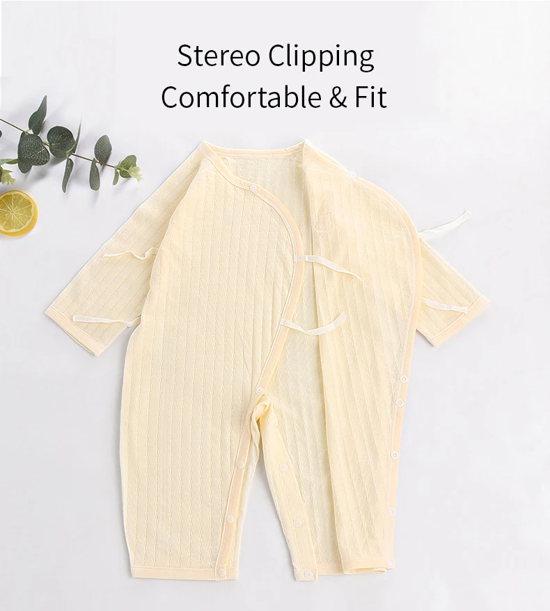 Baby Thin Summer Jumpsuit Clothes Short Sleeve Romper Boy Newborn Solid Girl Sleep Gown Infant Organic Cotton Rompers