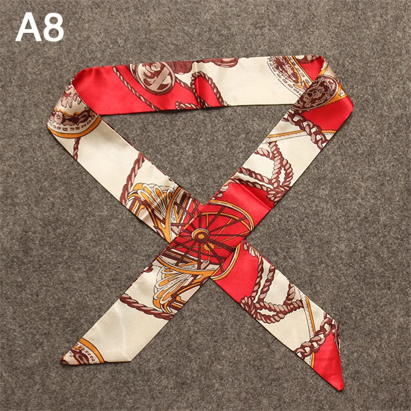 New Skinny Scarves Handle Bag Scarf Brand Silk Scarf For Women Fashion Head Scarf Wraps Bag Decoration Dropshipp