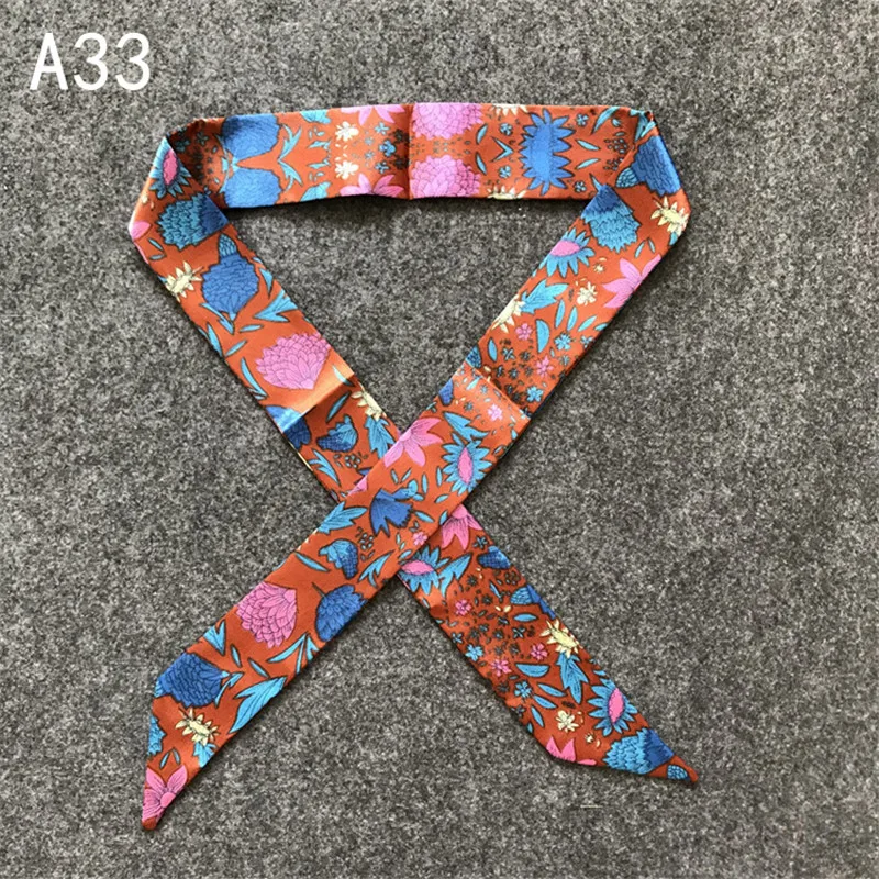 New Skinny Scarves Handle Bag Scarf Brand Silk Scarf For Women Fashion Head Scarf Wraps Bag Decoration Dropshipp