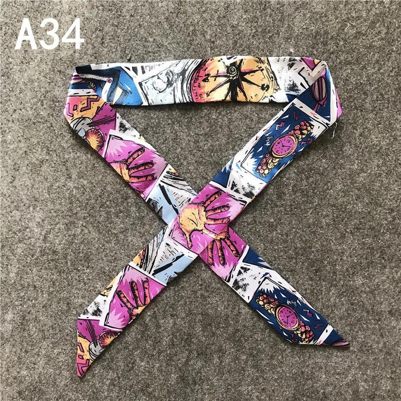 New Skinny Scarves Handle Bag Scarf Brand Silk Scarf For Women Fashion Head Scarf Wraps Bag Decoration Dropshipp